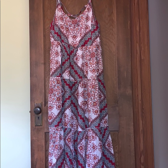 TORRID red scarf print challis maxi dress - Picture 6 of 7